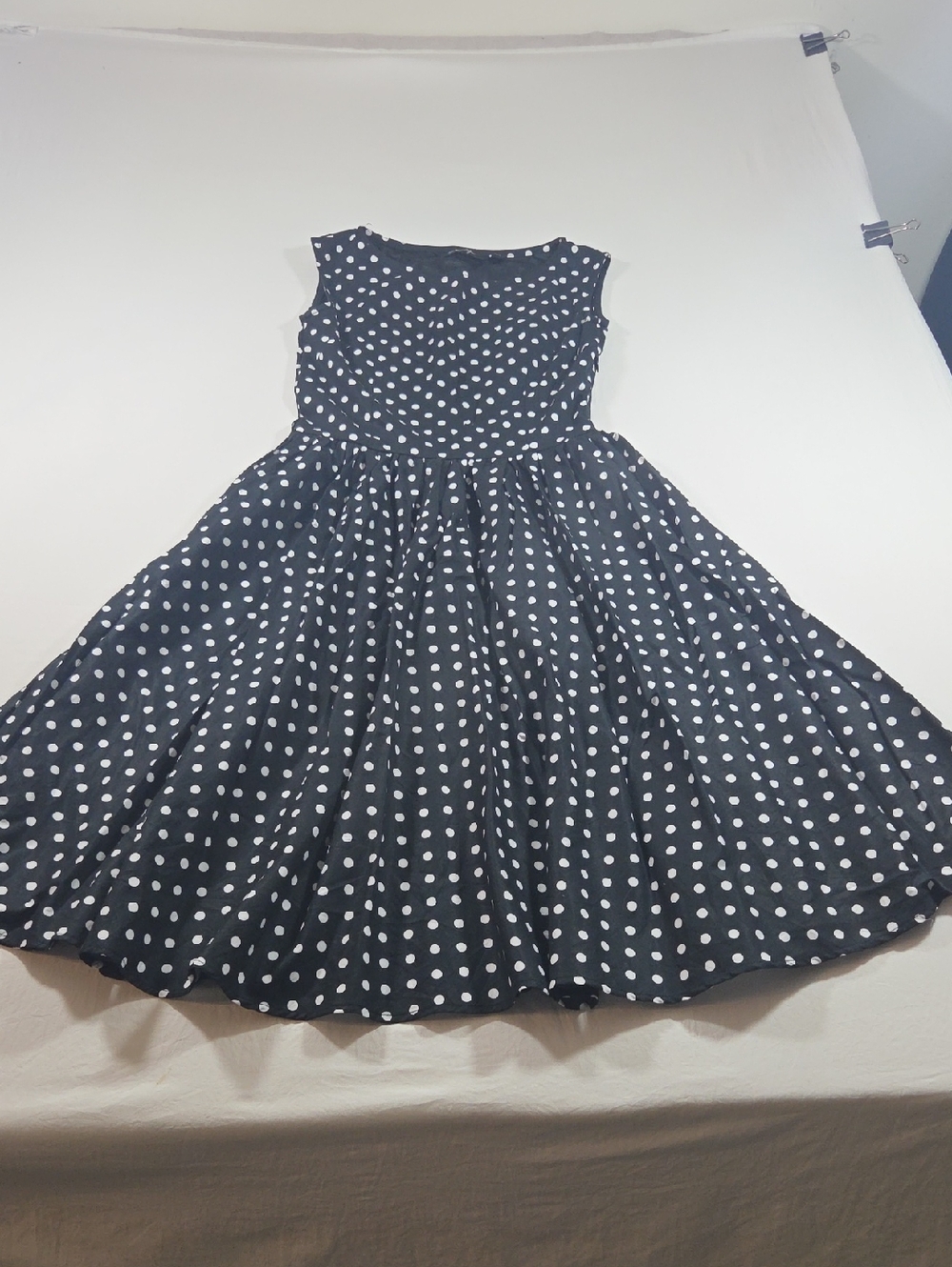 Penelope Polka Dot Sleeveless Fit-and-Flare Dress Circle Skirt Mini Wedding